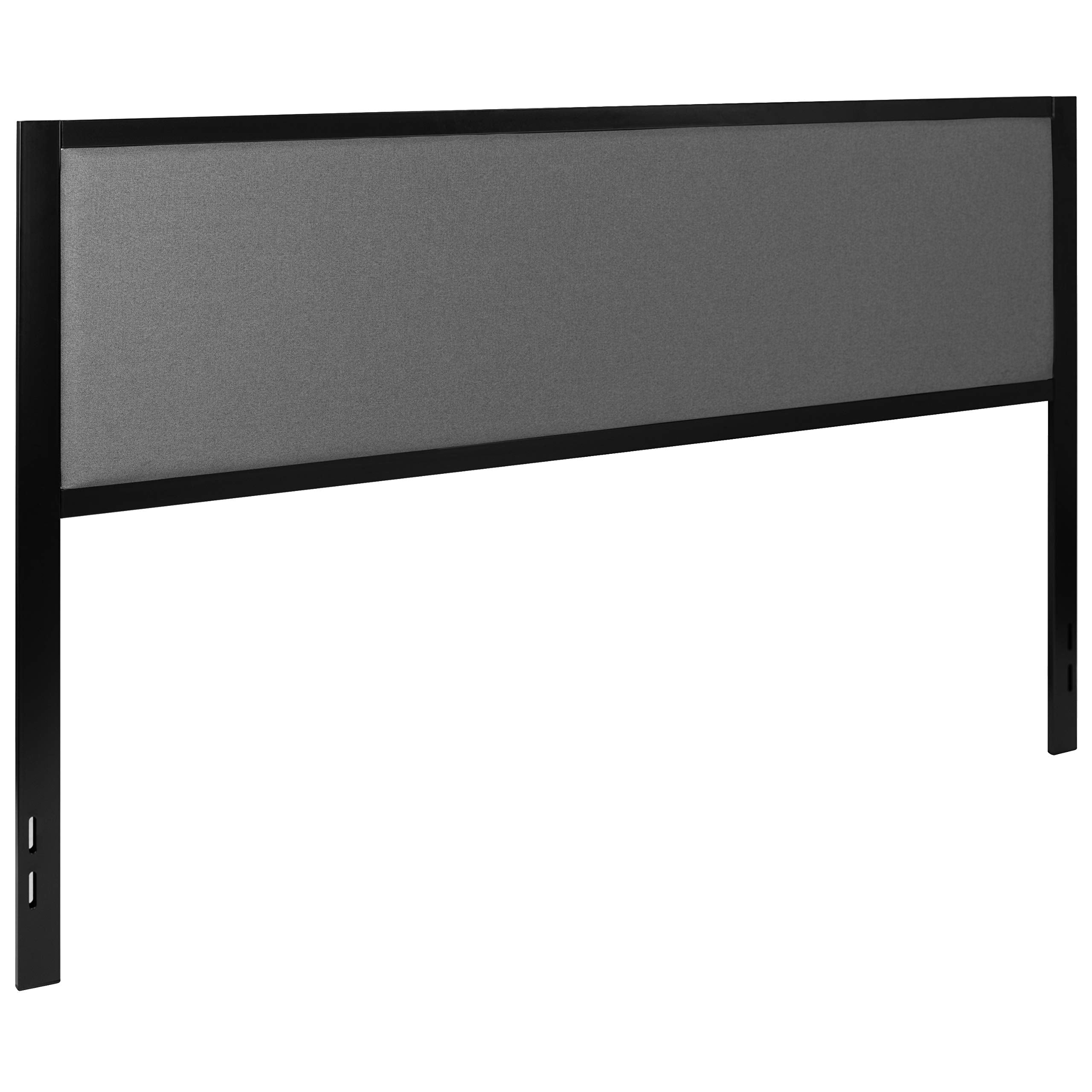 Flash Furniture Melbourne Metal Upholstered King Size Headboard In Dark Gray Fabric